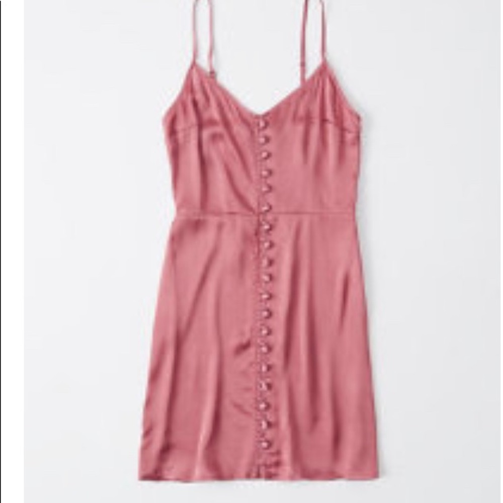 Button-Up Mini Satin Slip Dress/New/ Never Worn